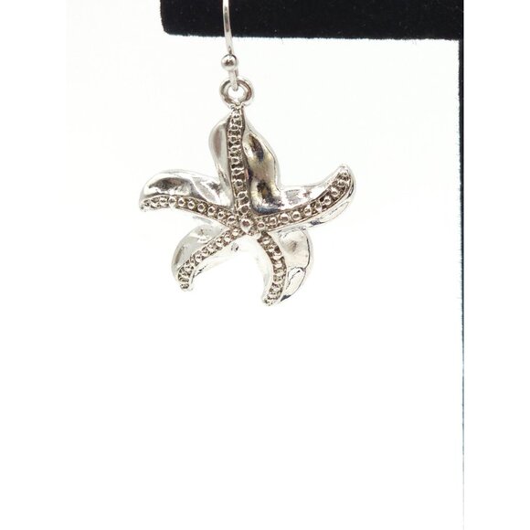 Starfish Dangle Earrings With Silver-Tone Finish And Textured Details For Women - Picture 5 of 8